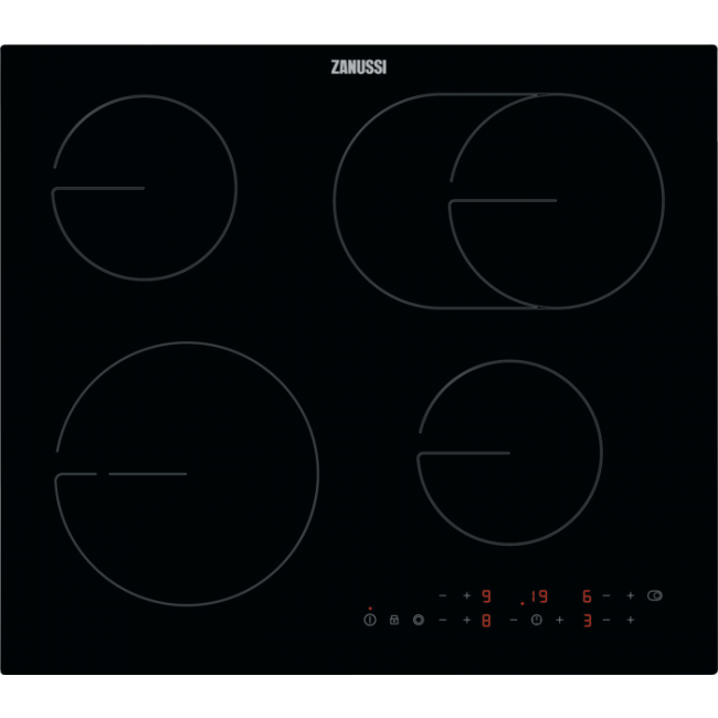 Zanussi ZHRX643K 59cm Ceramic Hob - Black Zanussi ZHRX643K 59cm Ceramic Hob - Black