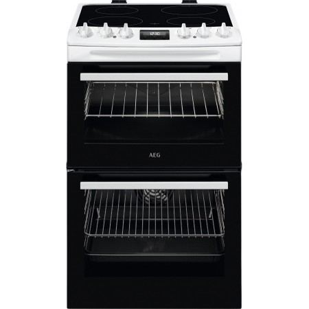 AEG CCX1530ACW 55cm Double Oven Electric Cooker with Ceramic Hob - White