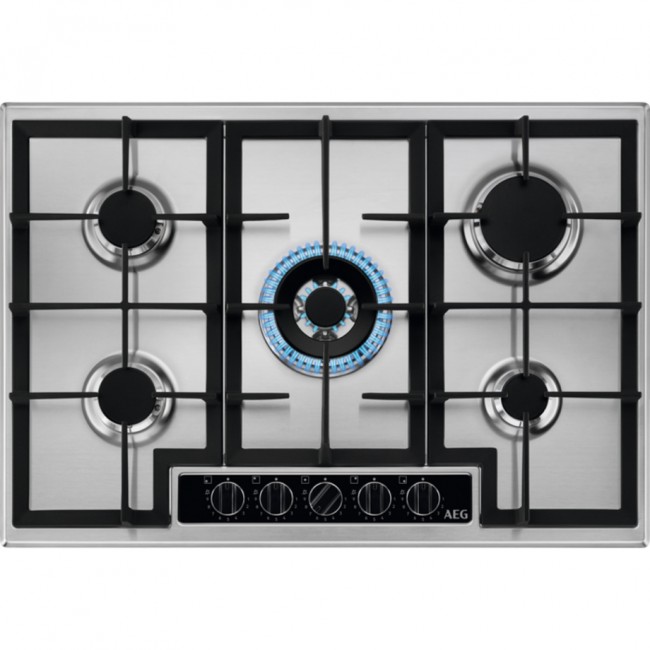 AEG HGB75420YM 75cm Gas Hob - Stainless Steel