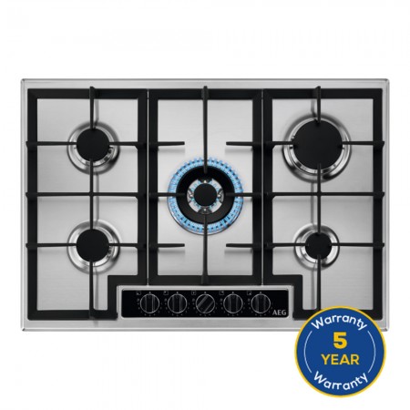AEG HGB75420YM 75cm Gas Hob - Stainless Steel