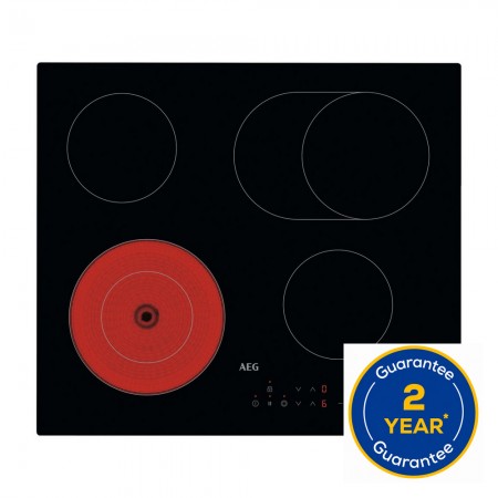 AEG HRX64360CB 59cm Ceramic Hob - Black