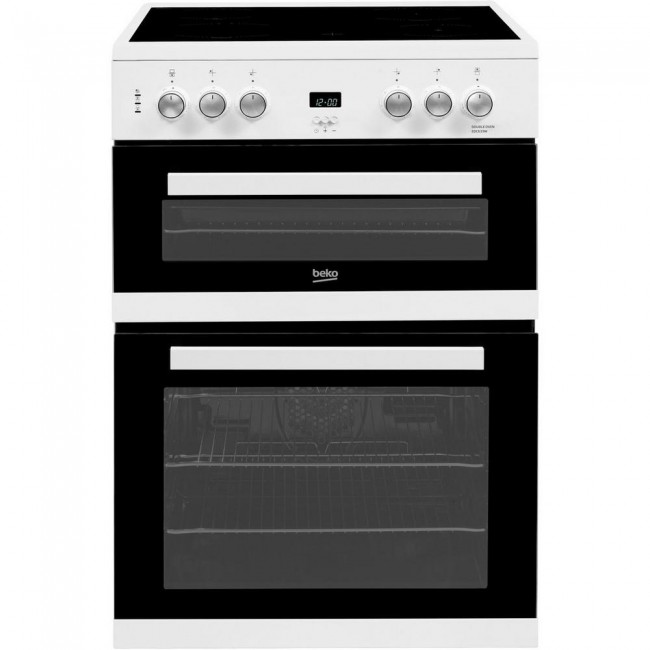 Beko EDC633W 60cm Double Oven Electric Cooker with Ceramic Hob -White