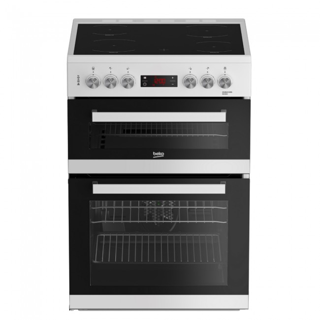 Beko EDC634W 60cm Double Oven Electric Cooker with Ceramic Hob - White