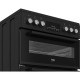 Beko EDC6731K 60cm Double Oven Electric Cooker with Vitroceramic Hob - Black