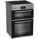 Beko EDC6731S 60cm Double Oven Electric Cooker with Vitroceramic Hob - Silver