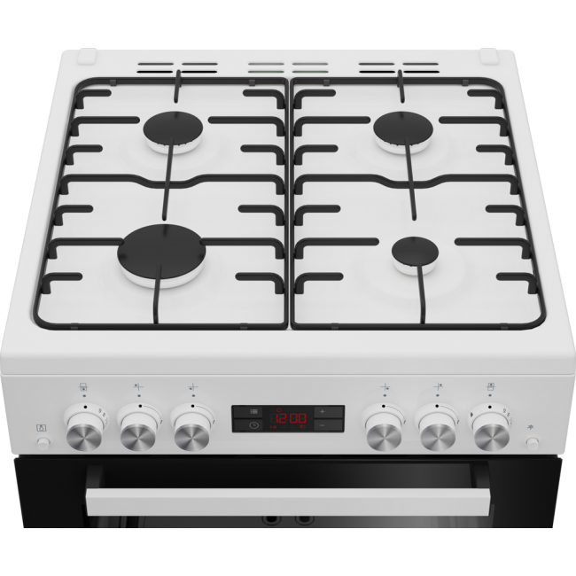 Beko EDG634W 60cm Double Oven Gas Cooker with Gas Hob - White