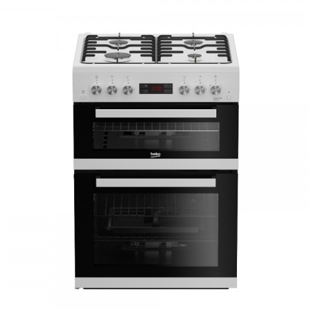 Beko EDG634W 60cm Double Oven Gas Cooker with Gas Hob - White