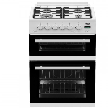 Beko EDG507W 50cm Twin Cavity Gas Cooker with Gas Hob - White