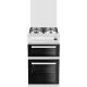 Beko EDG506W 50cm Twin Cavity Gas Cooker with Glass Lid - White Beko EDG506W 50cm Twin Cavity Gas Cooker with Glass Lid - White