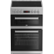 Beko EDC634S 60cm Double Oven Electric Cooker with Ceramic Hob - Silver