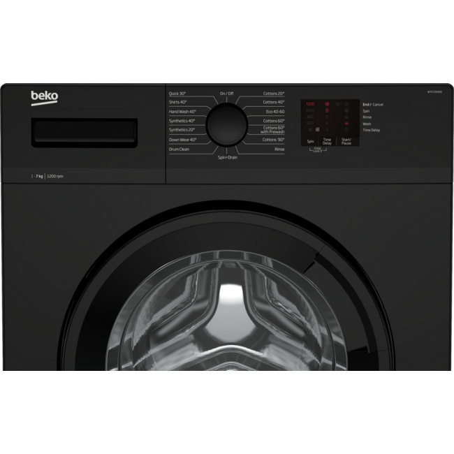 Beko WTK72041B 7kg 1200 Spin Washing Machine with Quick Programme ---BLACK Beko WTK72041B 7kg 1200 Spin Washing Machine with Quick Programme ---BLACK
