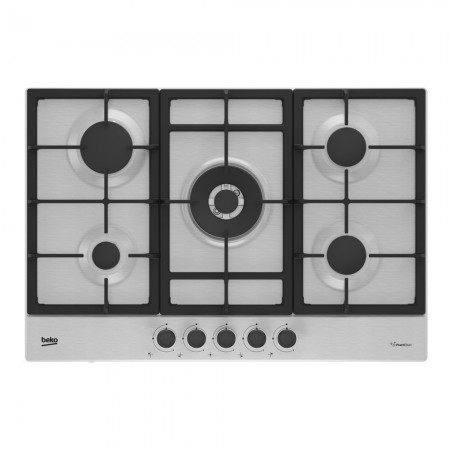 Beko HIAW75225SXE 75cm Gas Hob with Front Knob Controls - Stainless Steel