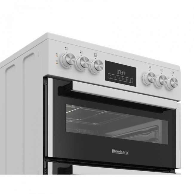 Blomberg HKRN651W 60cm Double Oven Electric Cooker with Vitroceramic Hob - White