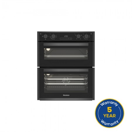 Blomberg ROTN9202DX 59.4cm Built-Under Electric Double Oven - Dark Steel