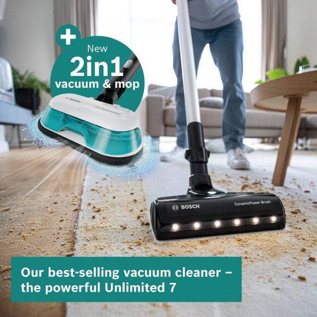 Cordless 2 in 1 Vacuum and Mop Unlimited 7 Aqua White