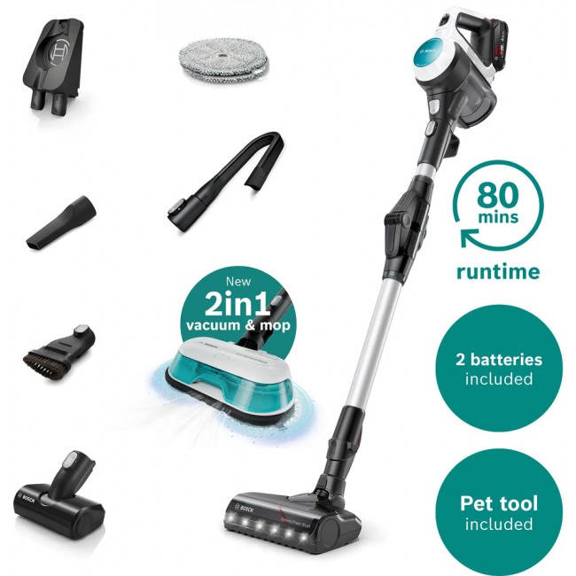 Cordless 2 in 1 Vacuum and Mop Unlimited 7 Aqua White