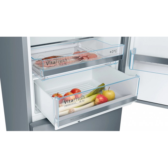 Series 6 Free-standing fridge-freezer with freezer at bottom 201 x 70 cm Stainless steel