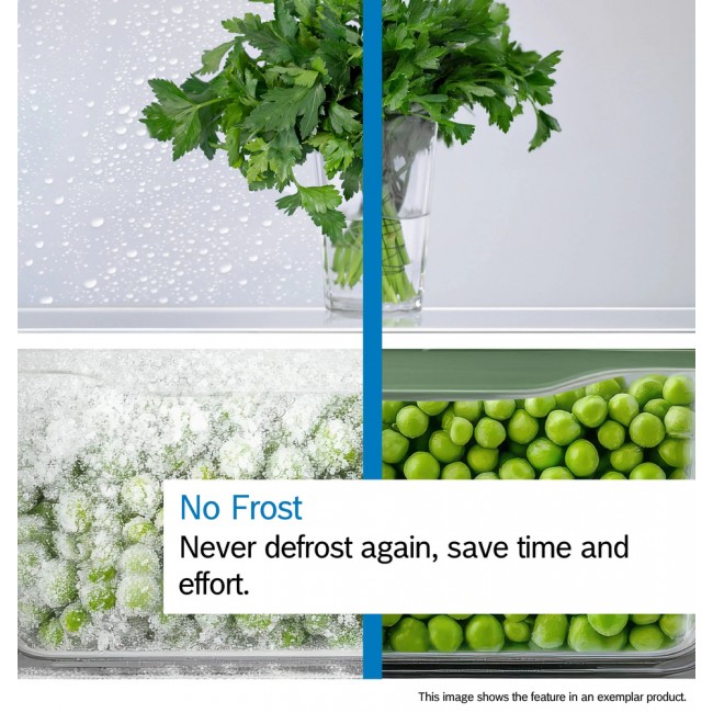 Series 2 Free-standing fridge-freezer with freezer at bottom 176 x 60 cm Stainless steel look