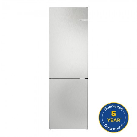 Series 4 Free-standing fridge-freezer with freezer at bottom 186 x 60 cm Stainless steel look