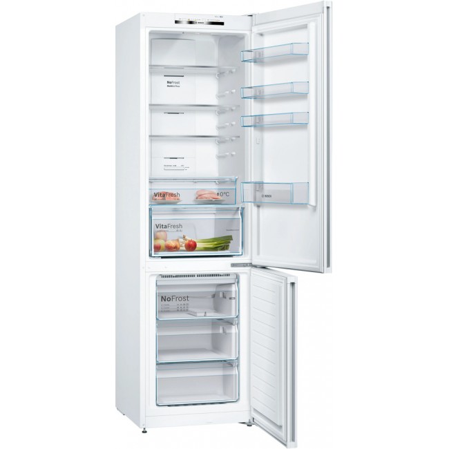 Series 4 Free-standing fridge-freezer with freezer at bottom 203 x 60 cm White, Total No Frost