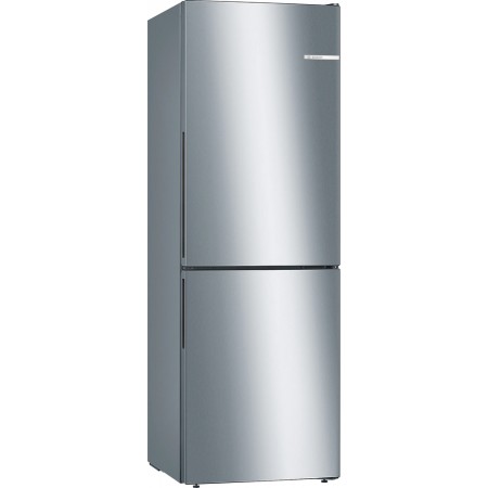 Series 4 Free-standing fridge-freezer with freezer at bottom 176 x 60 cm Stainless steel look