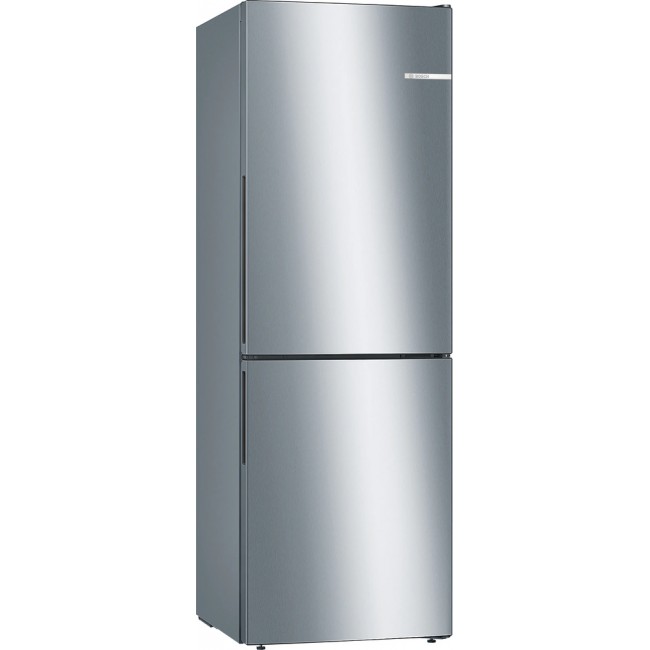 Series 4 Free-standing fridge-freezer with freezer at bottom 176 x 60 cm Stainless steel look
