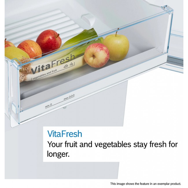 Series 4 Free-standing fridge-freezer with freezer at bottom 176 x 60 cm Stainless steel look