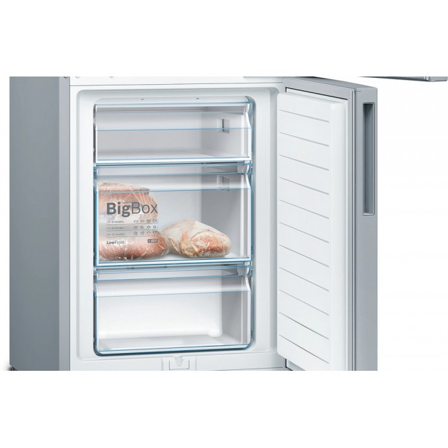 Series 4 Free-standing fridge-freezer with freezer at bottom 176 x 60 cm Stainless steel look