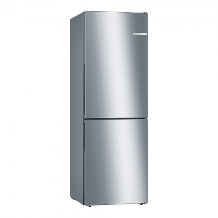 Series 4 Free-standing fridge-freezer with freezer at bottom 176 x 60 cm Stainless steel look