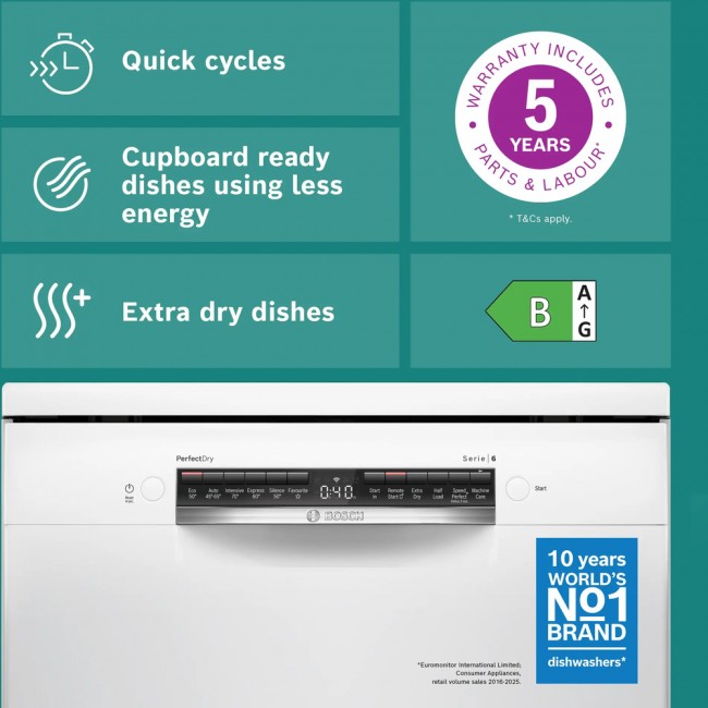 Series 6 Free-standing dishwasher 60 cm White