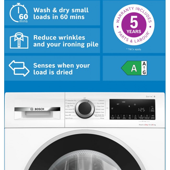 Series 6 Washer dryer 10.5/6 kg max. 1400 rpm