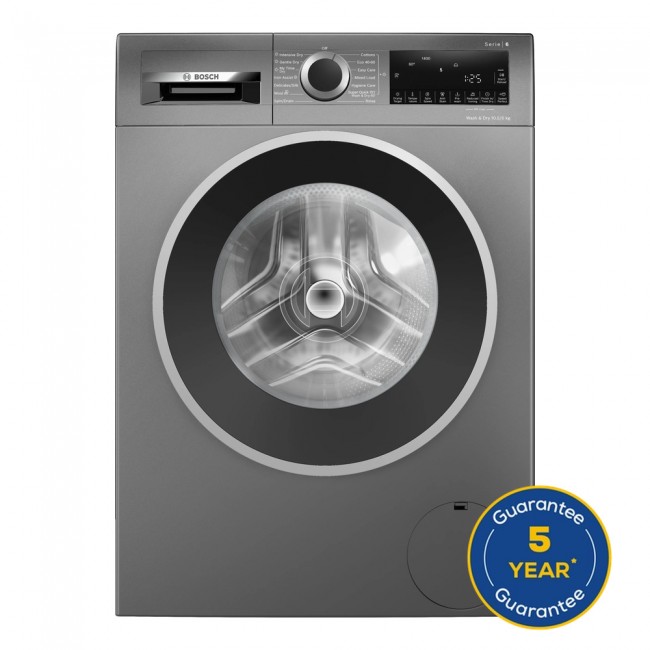 Series 6 Washer dryer 10.5/6 kg max. 1400 rpm, Cast iron grey