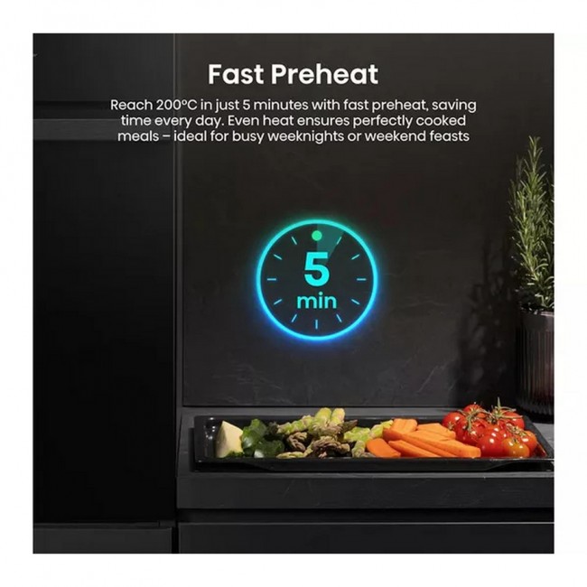 Hisense BI622ABPGUK Built In Electric Single Steam, Plug & Play Oven - Jet Black