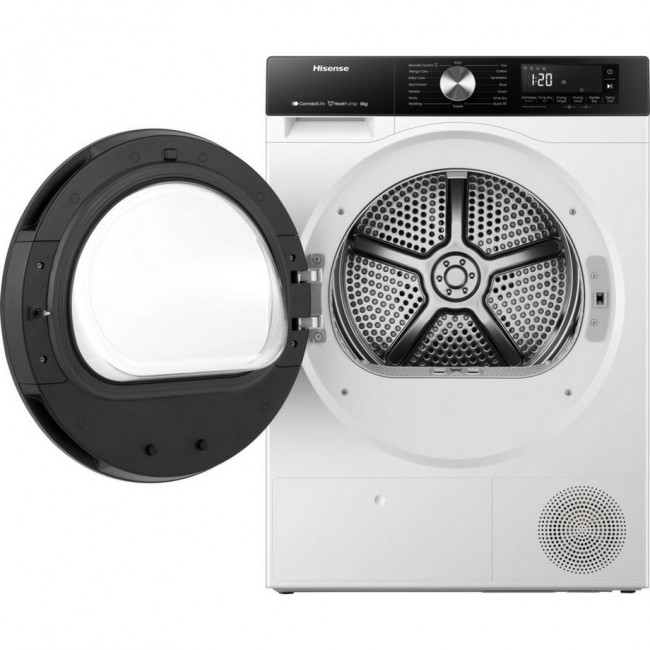 Hisense 3S Series DH3S802BW3 WiFi-enabled 8kg Heat Pump Tumble Dryer - White