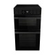 Hisense HDCEC5C10B 50cm Double Oven Electric Cooker with Ceramic Hob - Black