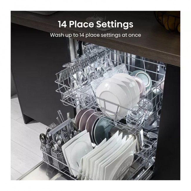 Hisense HS642D90XUK Dishwasher - Stainless Steel - 14 Place Settings