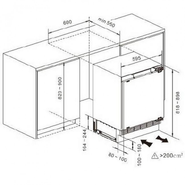 Hisense RUL178D4AWE 59.5cm Intergrated Undercounter Larder Fridge - White