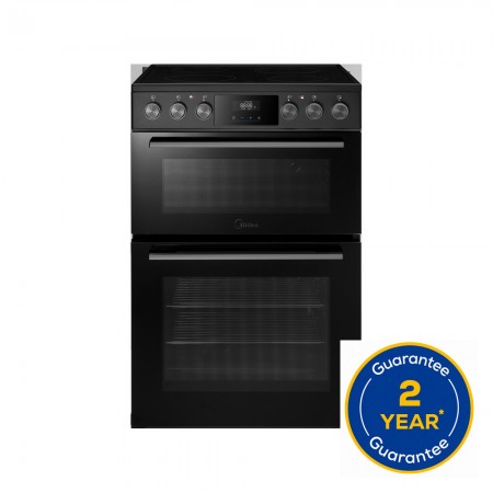 Midea MFO24EME4R118-BK 60cm Double Oven Cooker with Ceramic Hob - Black
