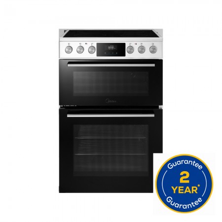 Midea MFO24EME4R118-WH 60cm Double Oven Cooker with Ceramic Hob - White