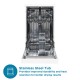 Sensis DWF0110SLEW Slimline Dishwasher - White - 10 Place Settings