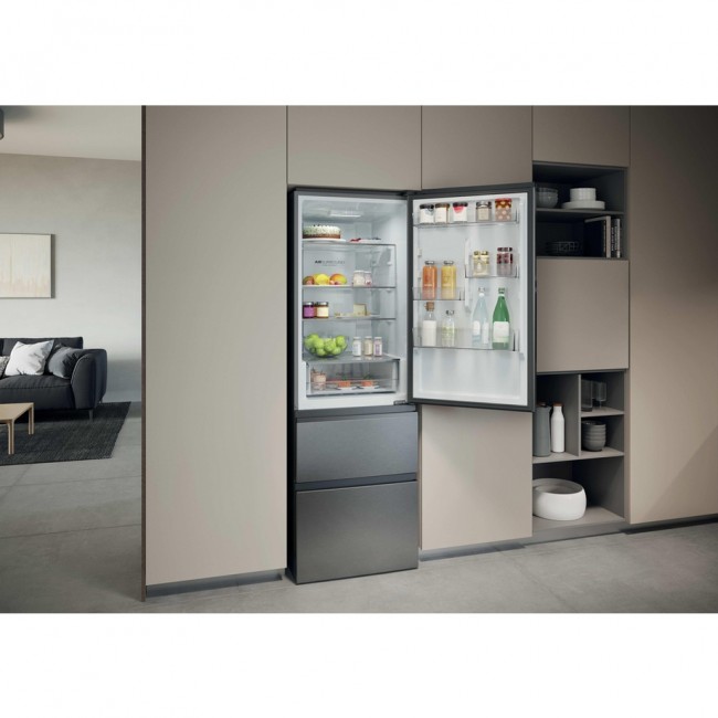 Haier HTR3618DNMM 60/40 No Frost Fridge Freezer - Inox