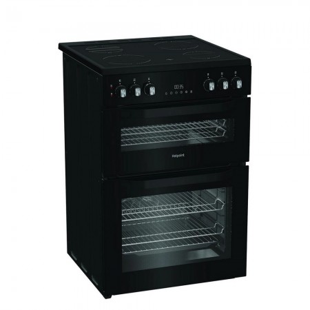 cookerHotpoint HDE6VDC2B1 60cm Double Oven Electric Cooker with Ceramic Hob - Black