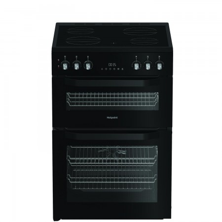 cookerHotpoint HDE6VDC2B1 60cm Double Oven Electric Cooker with Ceramic Hob - Black