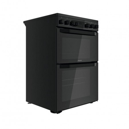 Hotpoint HDEU67V9C2B/UK 60cm Double Oven Electric Cooker with Ceramic Hob - Black