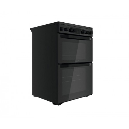 Hotpoint HDEU67V9C2B/UK 60cm Double Oven Electric Cooker with Ceramic Hob - Black