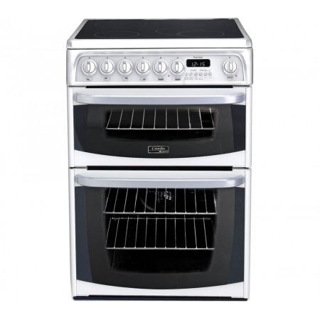 Hotpoint CH60EKWS 60cm Double Electric Cooker, B/B Energy Rating, White 