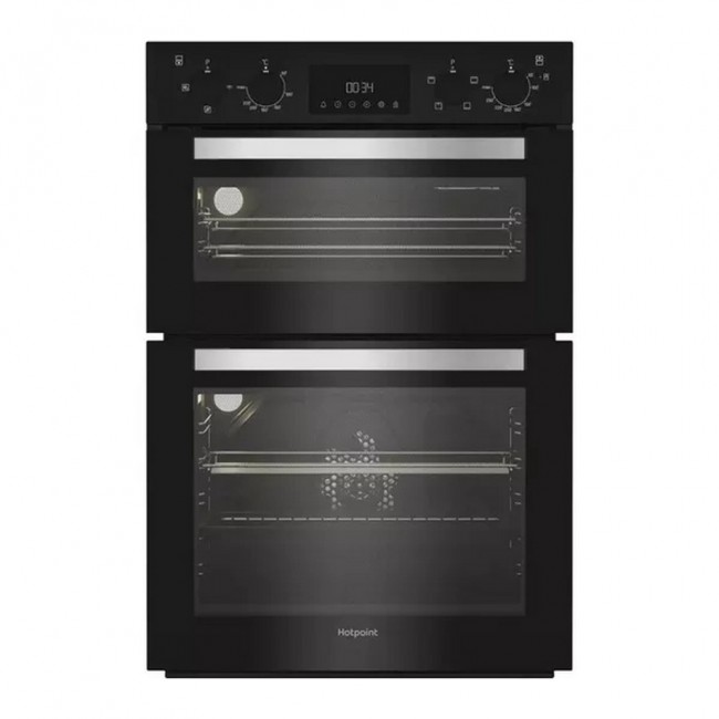 Hotpoint DIH 10D B 59.4cm Built In Electric Fan Double Oven - Black