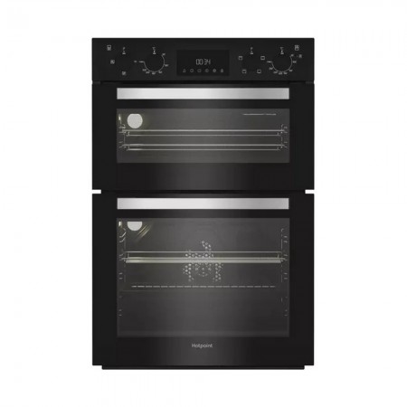 Hotpoint DIH 10D B 59.4cm Built In Electric Fan Double Oven - Black