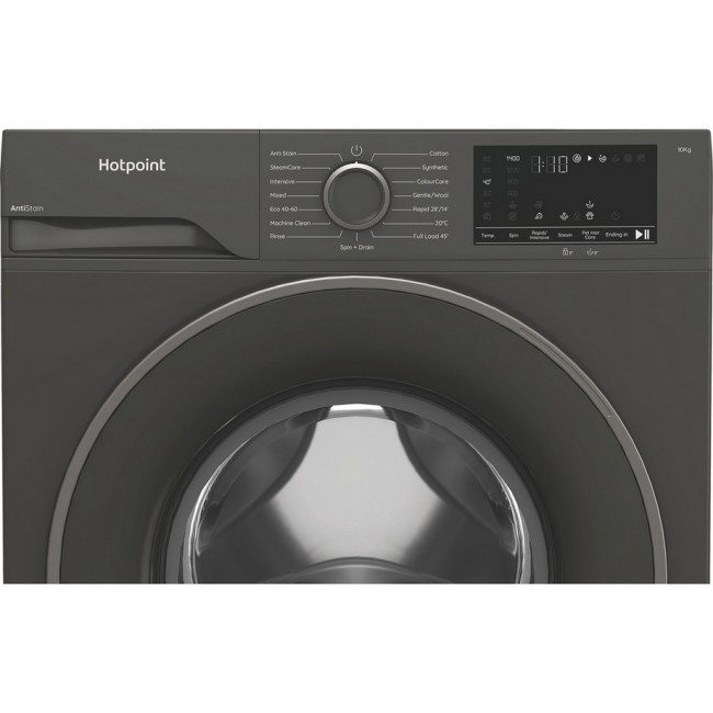 Hotpoint H101GANTISTAIN 10kg 1400 Spin Washing Machine with PetHairCare - Graphite