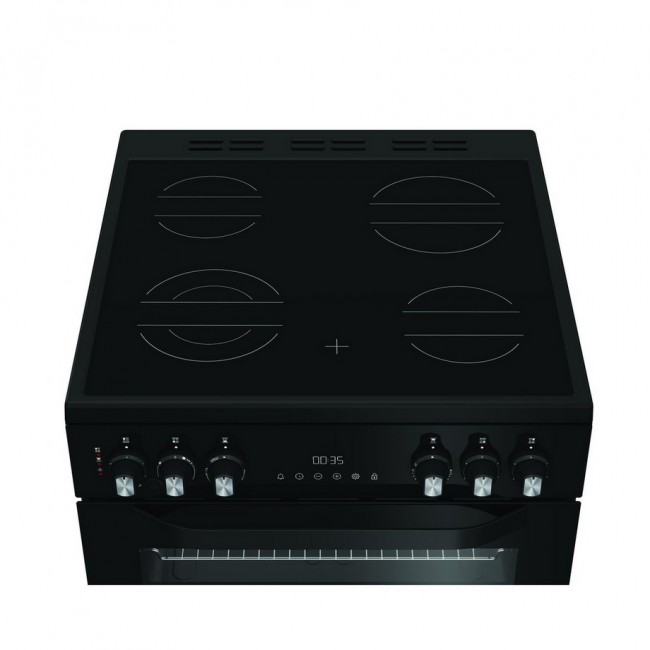 Hotpoint HDE6VDCASB1 60cm Double Oven Electric Cooker with Ceramic Hob - Black